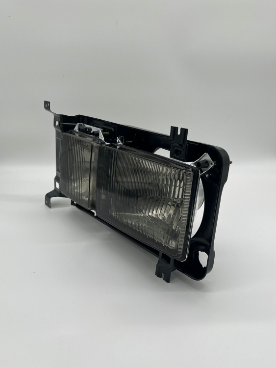 Top Angebot Schwarze eckige Multivan Doppelscheinwerfer + Sportgrill schwarz eckig + Südafrika Kühlergrill schwarz matt + Frontblinker smoke VW T3 Bus BJ 1979 - 1992